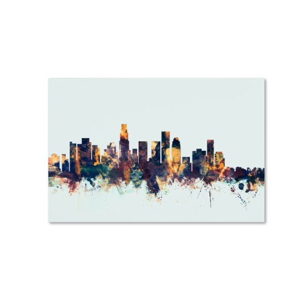 Trademark Fine Art Michael Tompsett 'Los Angeles CA Skyline Blue' Canvas Art, 30x47 - MT1100-C3047GG