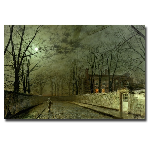 Trademark Fine Art John Atkinson Grimshaw 'Silver Moonlight, 1880' Canvas Art, 16x24 - BL0316-C1624GG