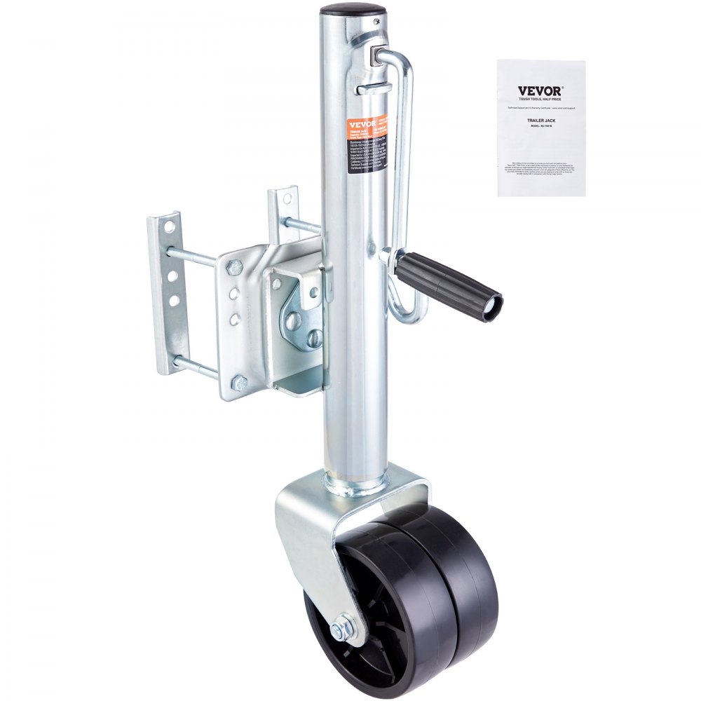 VEVOR Trailer Jack, Boat Trailer Jack 35.3 in, Bolt-on Trailer Tongue Jack Weight Capacity 1500 lb, with PP Wheels and Handle for lifting RV Trailer, Horse Trailer, Utility Trailer, Yacht Trailer - YTTCQJ1500LBSYGP0V0