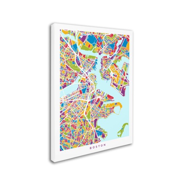 Trademark Fine Art Michael Tompsett 'Boston MA Street Map 2' Canvas Art, 24x32 - MT0906-C2432GG