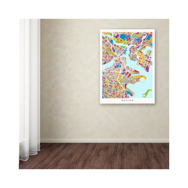 Trademark Fine Art Michael Tompsett 'Boston MA Street Map 2' Canvas Art, 24x32 - MT0906-C2432GG