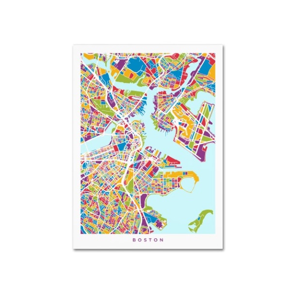 Trademark Fine Art Michael Tompsett 'Boston MA Street Map 2' Canvas Art, 24x32 - MT0906-C2432GG