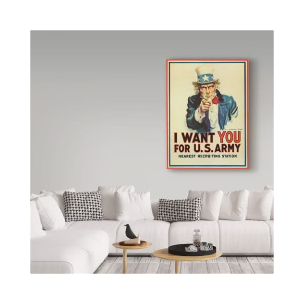 Trademark Fine Art American School 'Uncle Sam Wants You' Canvas Art, 14x19 - BL02299-C1419GG