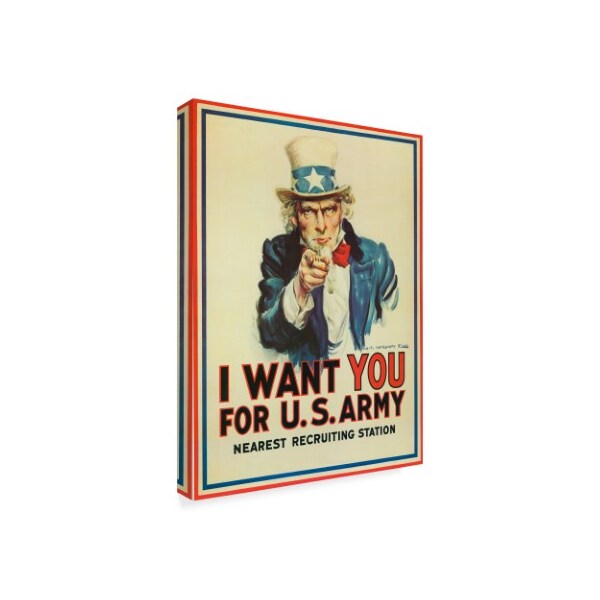 Trademark Fine Art American School 'Uncle Sam Wants You' Canvas Art, 14x19 - BL02299-C1419GG
