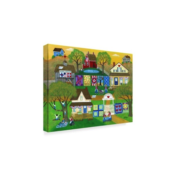 Trademark Fine Art Cheryl Bartley 'Old Time Barn Folk Art Quilts' Canvas Art, 35x47 - ALI41056-C3547GG