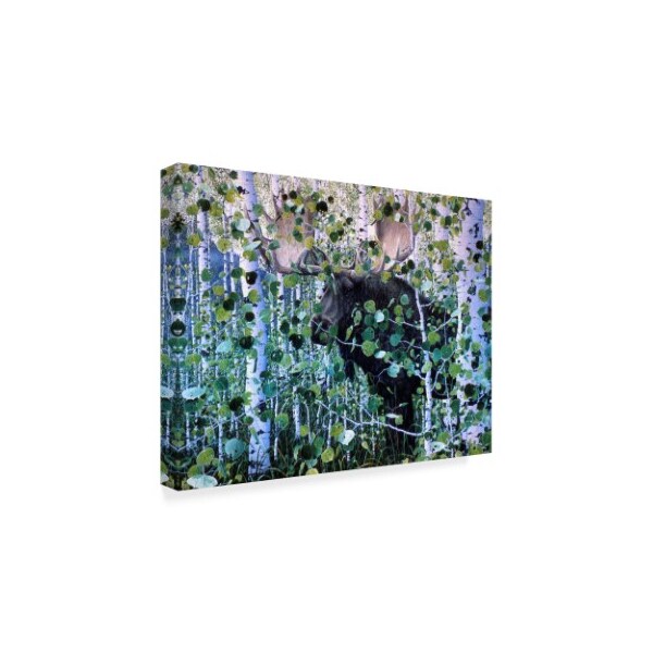 Trademark Fine Art Jeff Tift 'Moose Hiding' Canvas Art, 24x32 - ALI30208-C2432GG