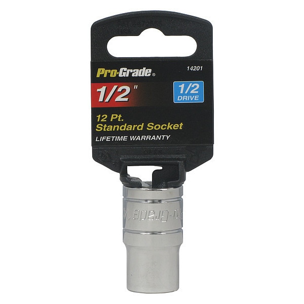 Pro-Grade Tools Socket, 1/2"Dr., 12Pt., 1/2" - 14201