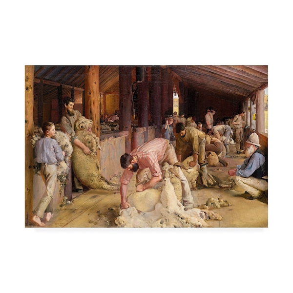 Trademark Fine Art Tom Roberts 'Shearing the rams' Canvas Art, 30x47 - AA01596-C3047GG