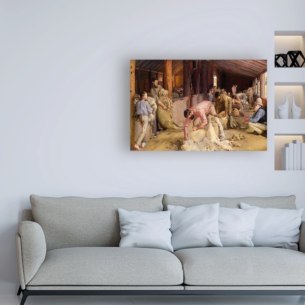 Trademark Fine Art Tom Roberts 'Shearing the rams' Canvas Art, 30x47 - AA01596-C3047GG