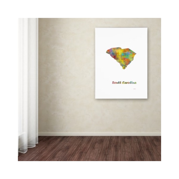 Trademark Fine Art Marlene Watson 'South Carolina State Map-1' Canvas Art, 35x47 - MW0311-C3547GG