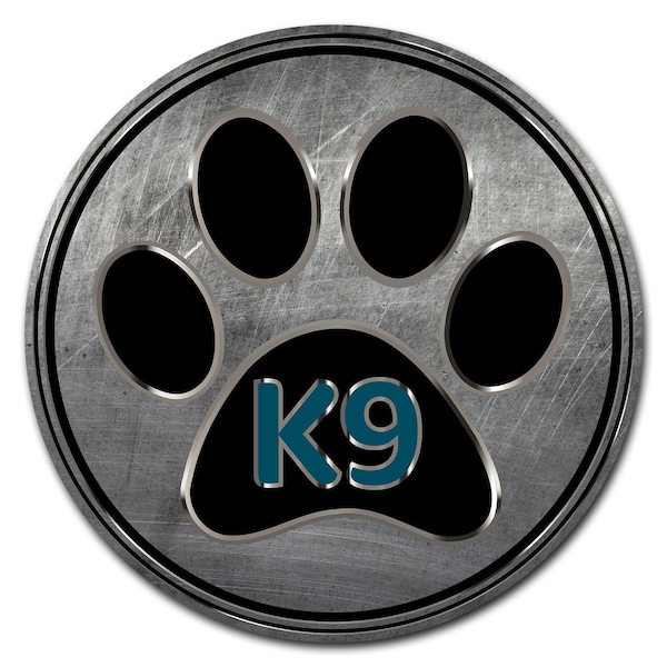 Signmission Paw Circle Vinyl Laminated Decal - D-36-CIR-PAW K9