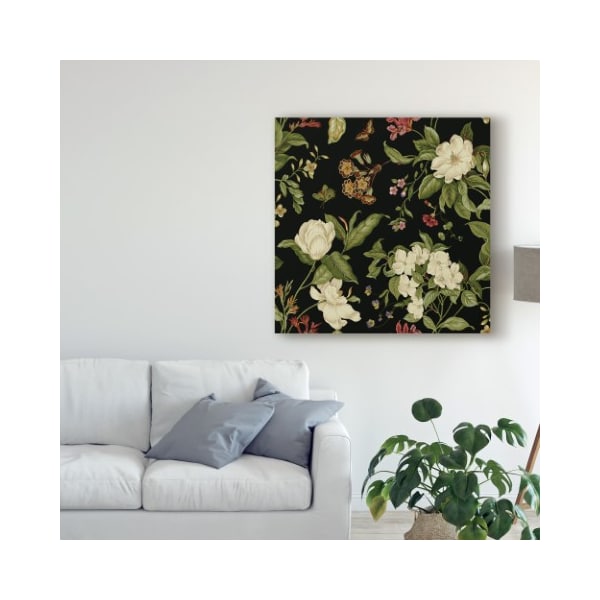Trademark Fine Art Unknown 'Garden Floral On Black I' Canvas Art, 24x24 - WAG08513-C2424GG