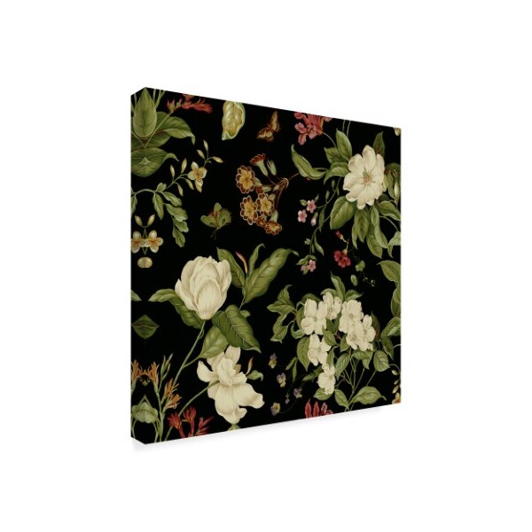 Trademark Fine Art Unknown 'Garden Floral On Black I' Canvas Art, 24x24 - WAG08513-C2424GG
