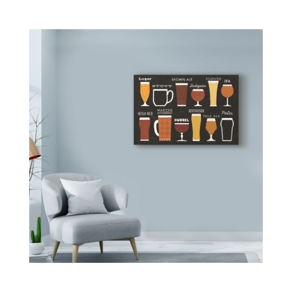 Trademark Fine Art Michael Mullan 'Craft Beer List' Canvas Art, 16x24 - WAP08490-C1624GG