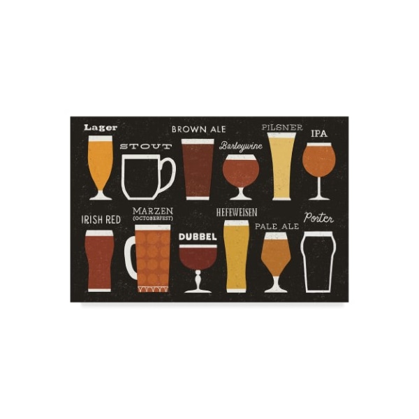Trademark Fine Art Michael Mullan 'Craft Beer List' Canvas Art, 16x24 - WAP08490-C1624GG