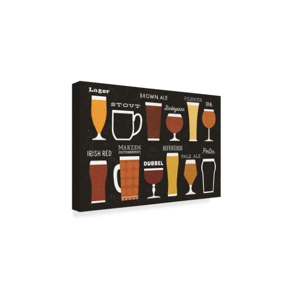 Trademark Fine Art Michael Mullan 'Craft Beer List' Canvas Art, 16x24 - WAP08490-C1624GG