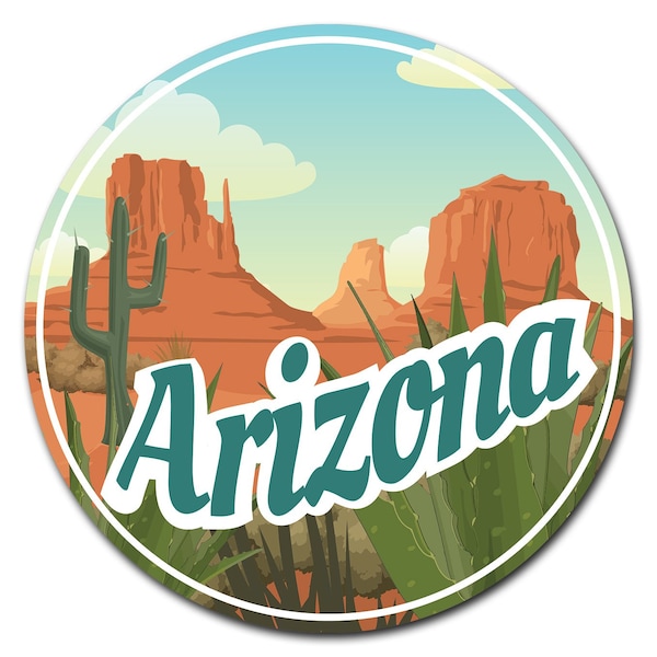 Signmission Arizona 2 Circle Vinyl Laminated Decal - D-8-CIR-ARIZONA