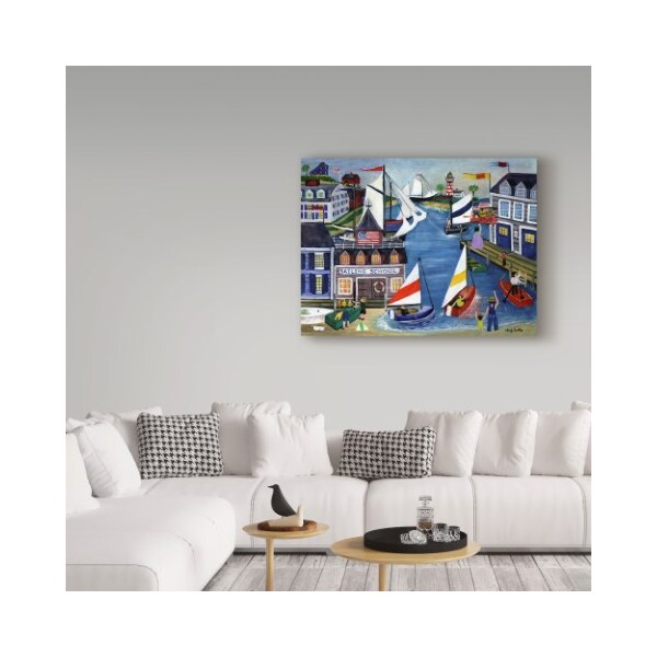 Trademark Fine Art Cheryl Bartley 'Folk Art Sailing School' Canvas Art, 35x47 - ALI40911-C3547GG
