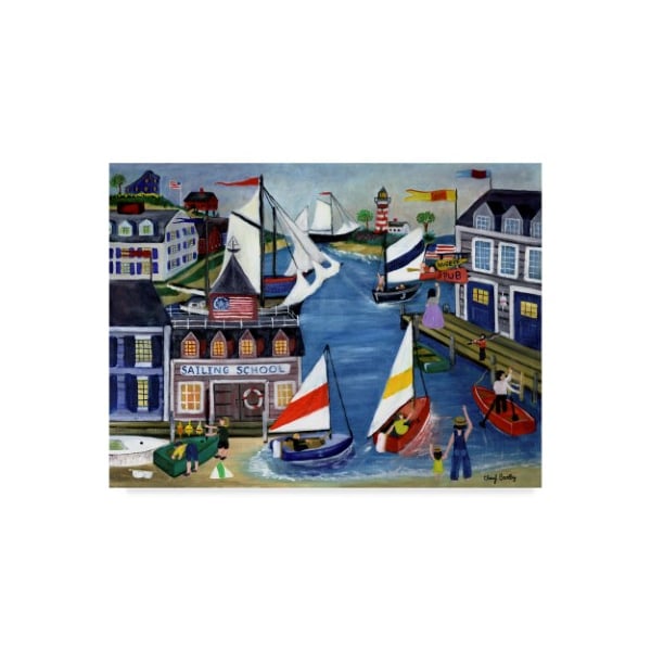 Trademark Fine Art Cheryl Bartley 'Folk Art Sailing School' Canvas Art, 35x47 - ALI40911-C3547GG