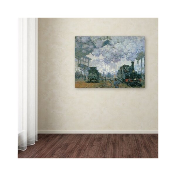Trademark Fine Art Claude Monet 'Gare Saint-Lazare Arrival of a Train' Canvas, 14x19 - BL01181-C1419GG