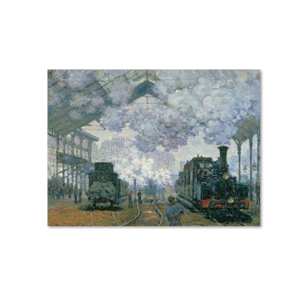 Trademark Fine Art Claude Monet 'Gare Saint-Lazare Arrival of a Train' Canvas, 14x19 - BL01181-C1419GG