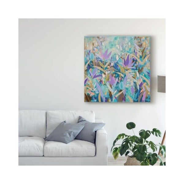 Trademark Fine Art Sue Davis 'Purple Garden Abstract Modern' Canvas Art, 14x14 - ALI44133-C1414GG