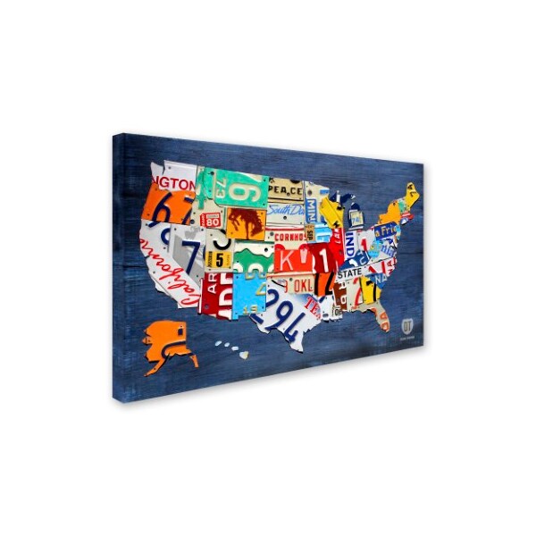 Trademark Fine Art Design Turnpike 'USA Map' Canvas Art, 16x24 - ALI1252-C1624GG