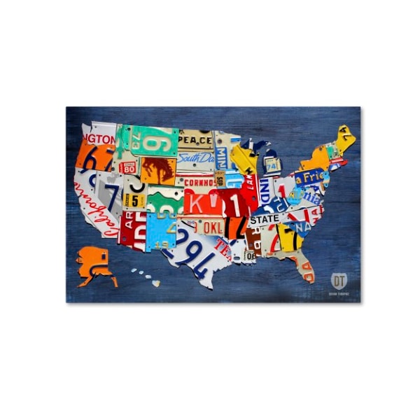 Trademark Fine Art Design Turnpike 'USA Map' Canvas Art, 16x24 - ALI1252-C1624GG
