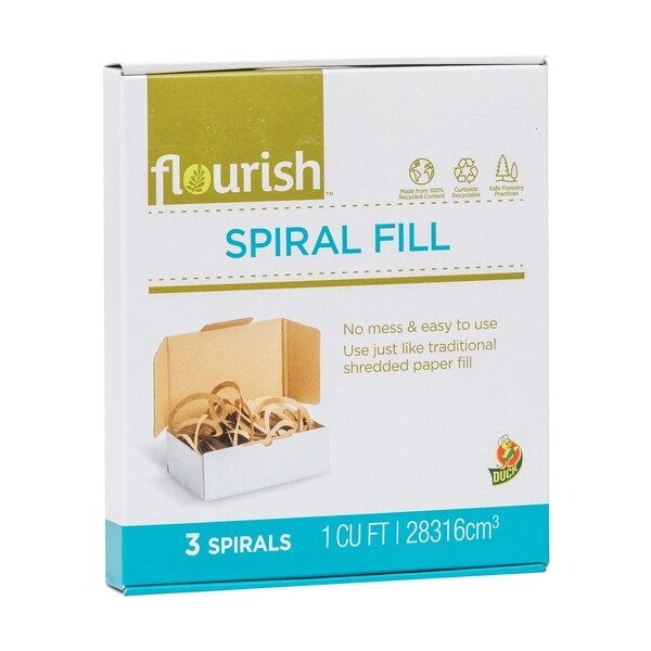 Duck Brand Spiral Fill, 3 Spirals, Large, 1 Cubic Foot, Brown - DUC287430
