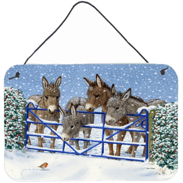 Carolines Treasures Carolines Treasures ASA2210DS812 Donkeys & Robin at the Fence Wall or Door Hanging Prints - ASA2210DS812