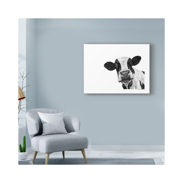 Trademark Fine Art Let Your Art Soar 'Cow Line Art' Canvas Art, 18x24 - ALI42501-C1824GG