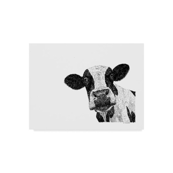 Trademark Fine Art Let Your Art Soar 'Cow Line Art' Canvas Art, 18x24 - ALI42501-C1824GG