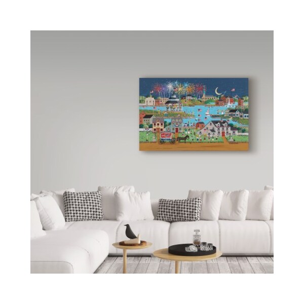 Trademark Fine Art Anthony Kleem 'Fireworks Over Coe Lake' Canvas Art, 16x24 - ALI38372-C1624GG