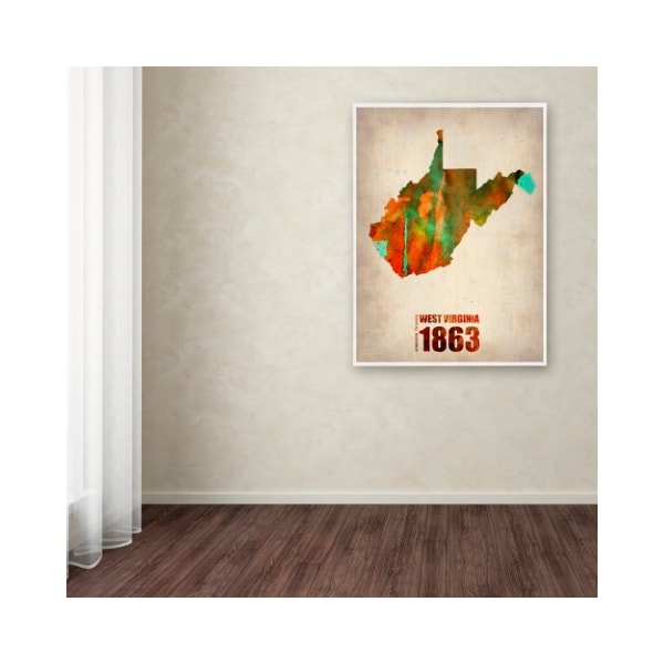Trademark Fine Art Naxart 'West Virginia Watercolor Map' Canvas Art, 18x24 - ALI0170-C1824GG