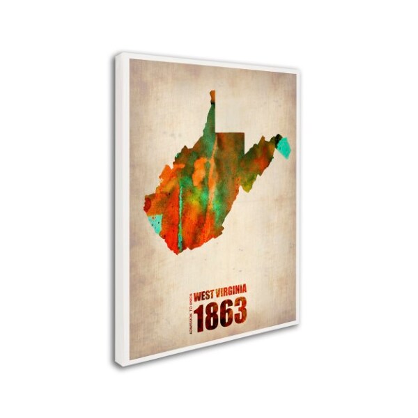 Trademark Fine Art Naxart 'West Virginia Watercolor Map' Canvas Art, 18x24 - ALI0170-C1824GG