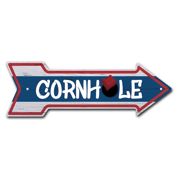Signmission Cornhole Arrow Sign Funny Home Decor 18in Wide - P-ARROW-999902