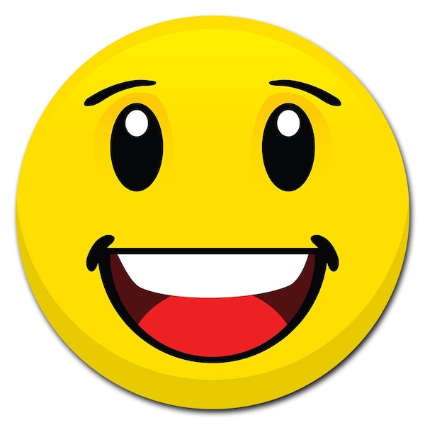 Signmission Emoji Yellow Smiling Circle Corrugated Plastic Sign - C-24-CIR-WS-EMOJI YELLOW SMILING