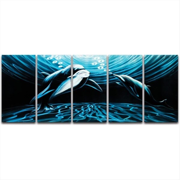 Metal Artscape 59 X 24 in Midnight Affair 5Paneled Handmade Metal Wall Art - MA10050