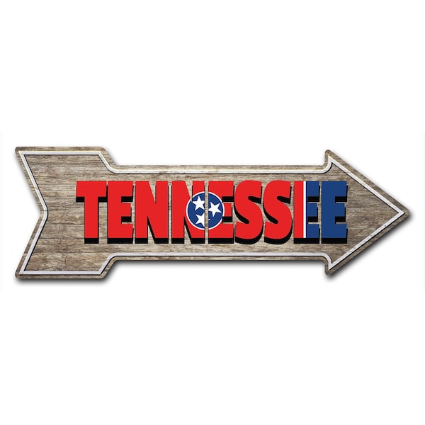 Signmission Tennessee Arrow Decal Funny Home Decor 18in Wide - D-A-999580