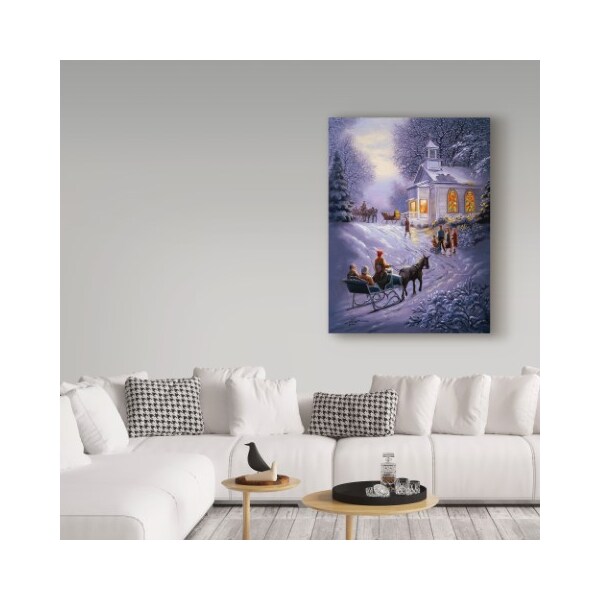 Trademark Fine Art D. Rusty Rust 'Sleigh Church' Canvas Art, 14x19 - ALI25925-C1419GG