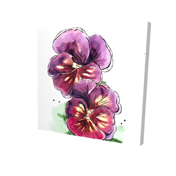 Begin Home Decor 16 x 16 in. Two Blossoming Orchid with Wavy Petals-Print on Canvas - 2080-1616-FL264