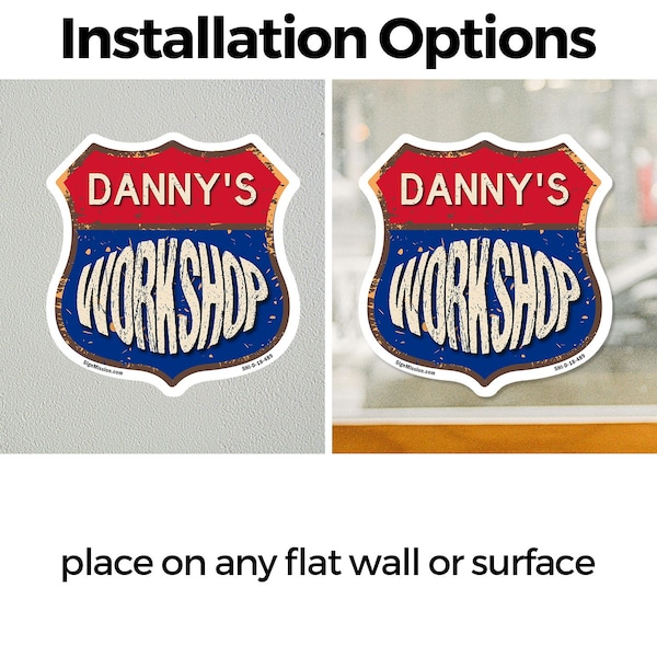 Signmission Danny's Workshop, 6 inch X 6 inch, Vinyl Decal, 2PK - SHI-D-2PACK-6-489-DANNY