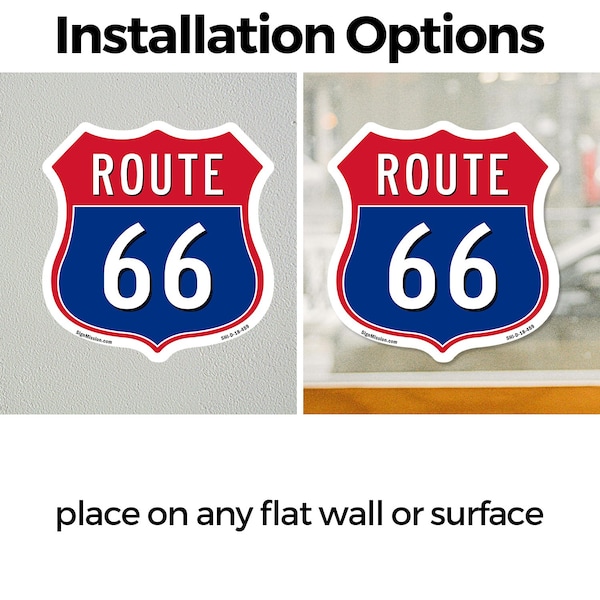 Signmission Route Marker Shield Sign Route 66, 4 inch X 4 inch, Vinyl Decal, 2PK - SHI-D-2PACK-4-459