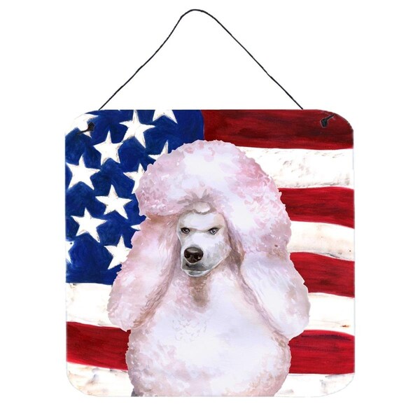 Micasa White Standard Poodle Patriotic Wall or Door Hanging Prints - MI232207