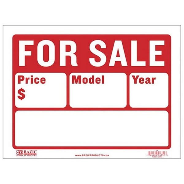 Bazic Products Bazic 12 x 16 in. 2 Line Sale Sign - BA36637