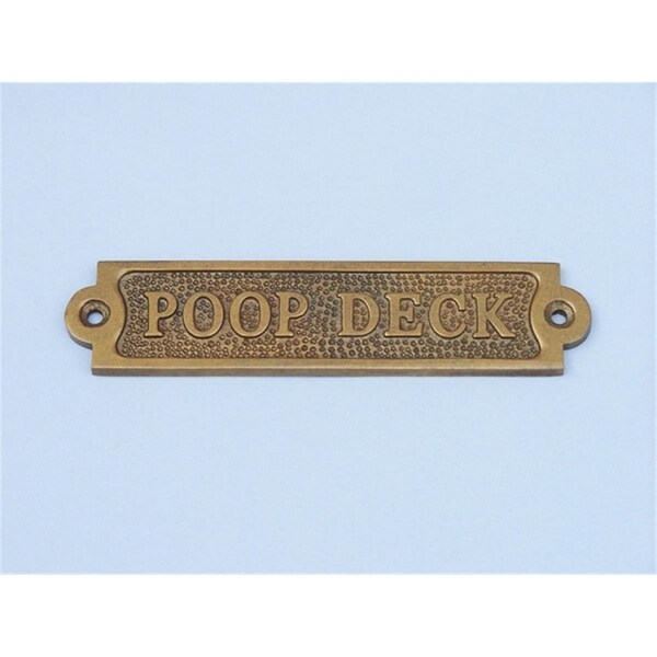 Handcrafted Model Ships 6 in. Antique Brass Poop Deck Sign - MC-2236-AN