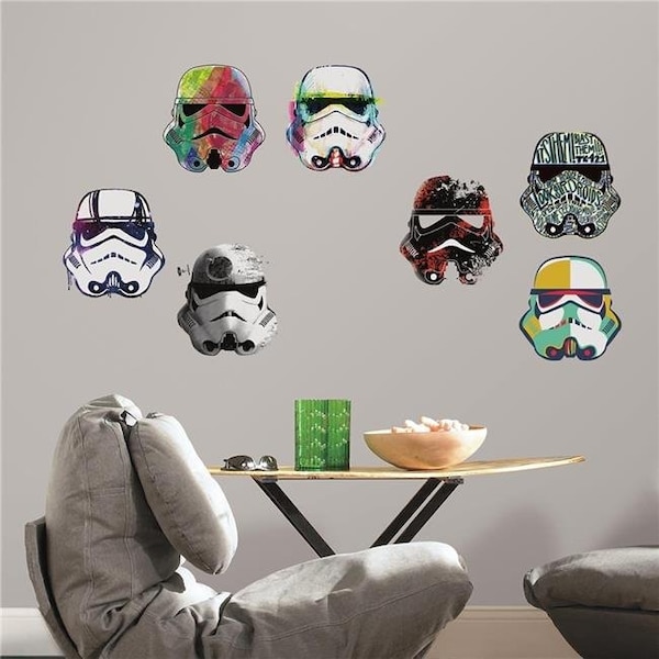 Roommates Roommates RMK3591SCS Star Wars Artistic Storm Trooper Heads Peel & Stick Wall Decals - RMK3591SCS