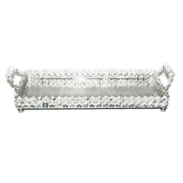 Jiallo Jiallo 72870 15 x 6.75 in. Sparkle Crystal Mirror Tray - 72870