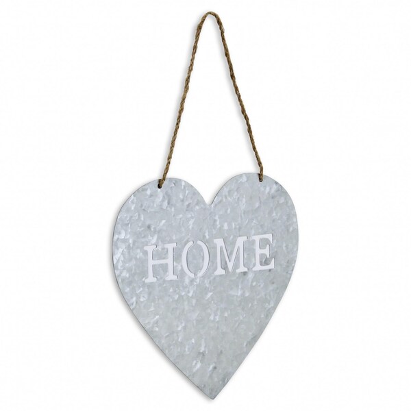 Homeroots Home Gray Galvanized Metal Wall Art - 379865