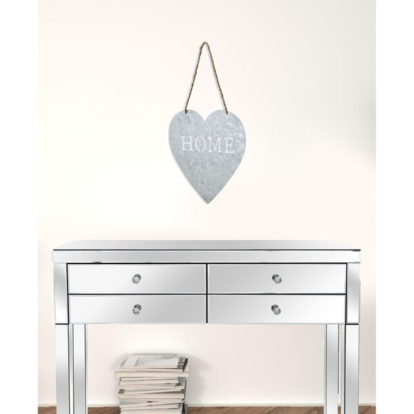 Homeroots Home Gray Galvanized Metal Wall Art - 379865